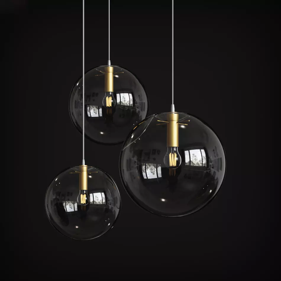 Pendant lamp with ball shade Lampatron 3D model_0