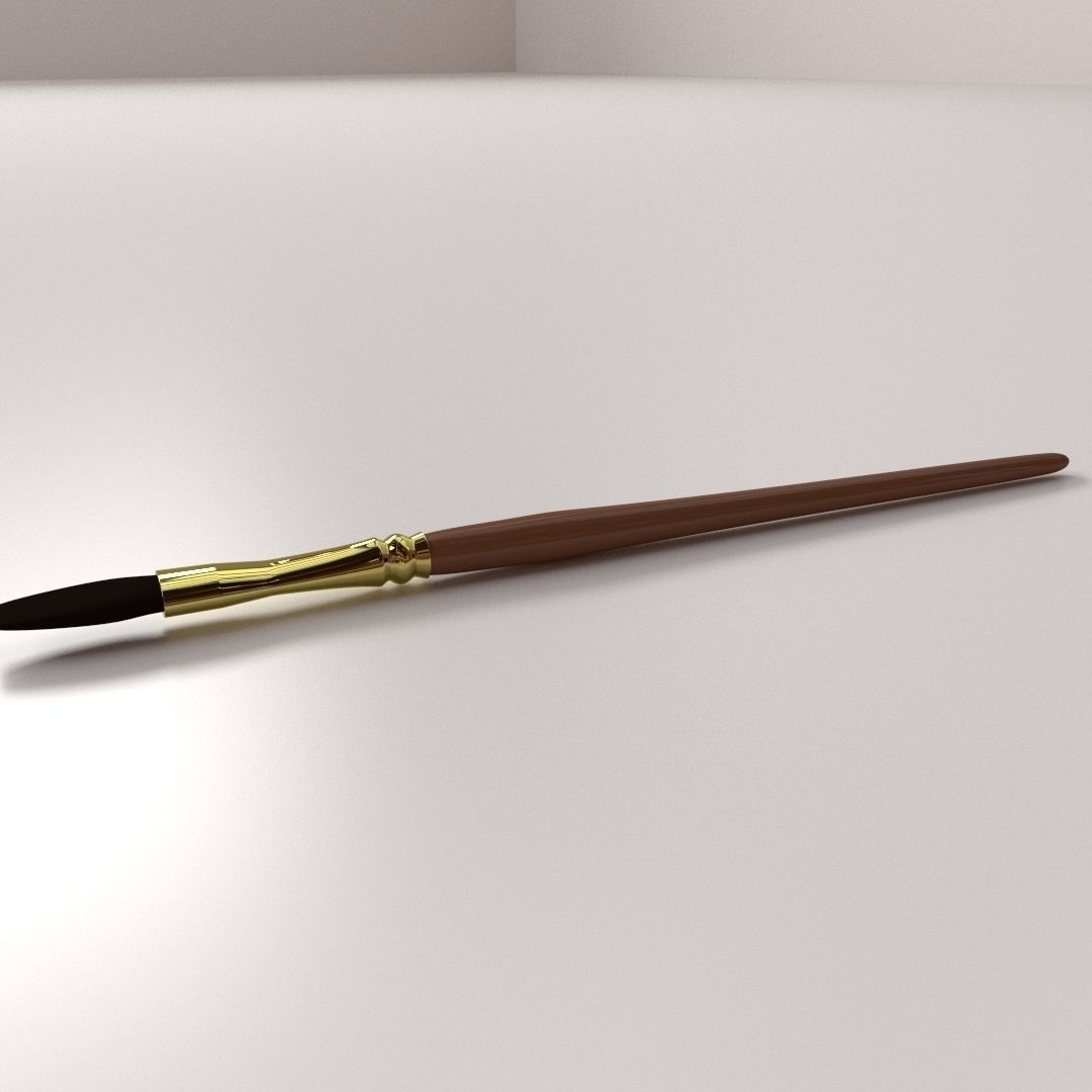 Artist Brush 3D model_2