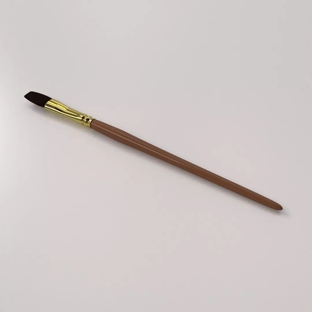 Artist Brush 3D model_0