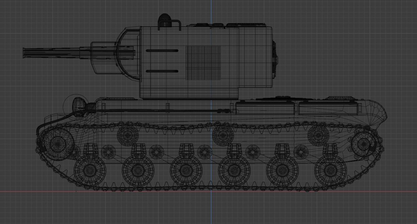 KV-2 tank Low-poly 3D model_9