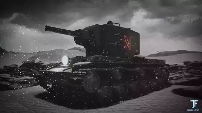 KV-2 tank Low-poly 3D model