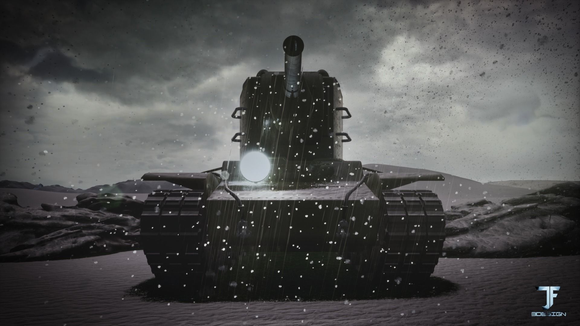 KV-2 tank Low-poly 3D model_3