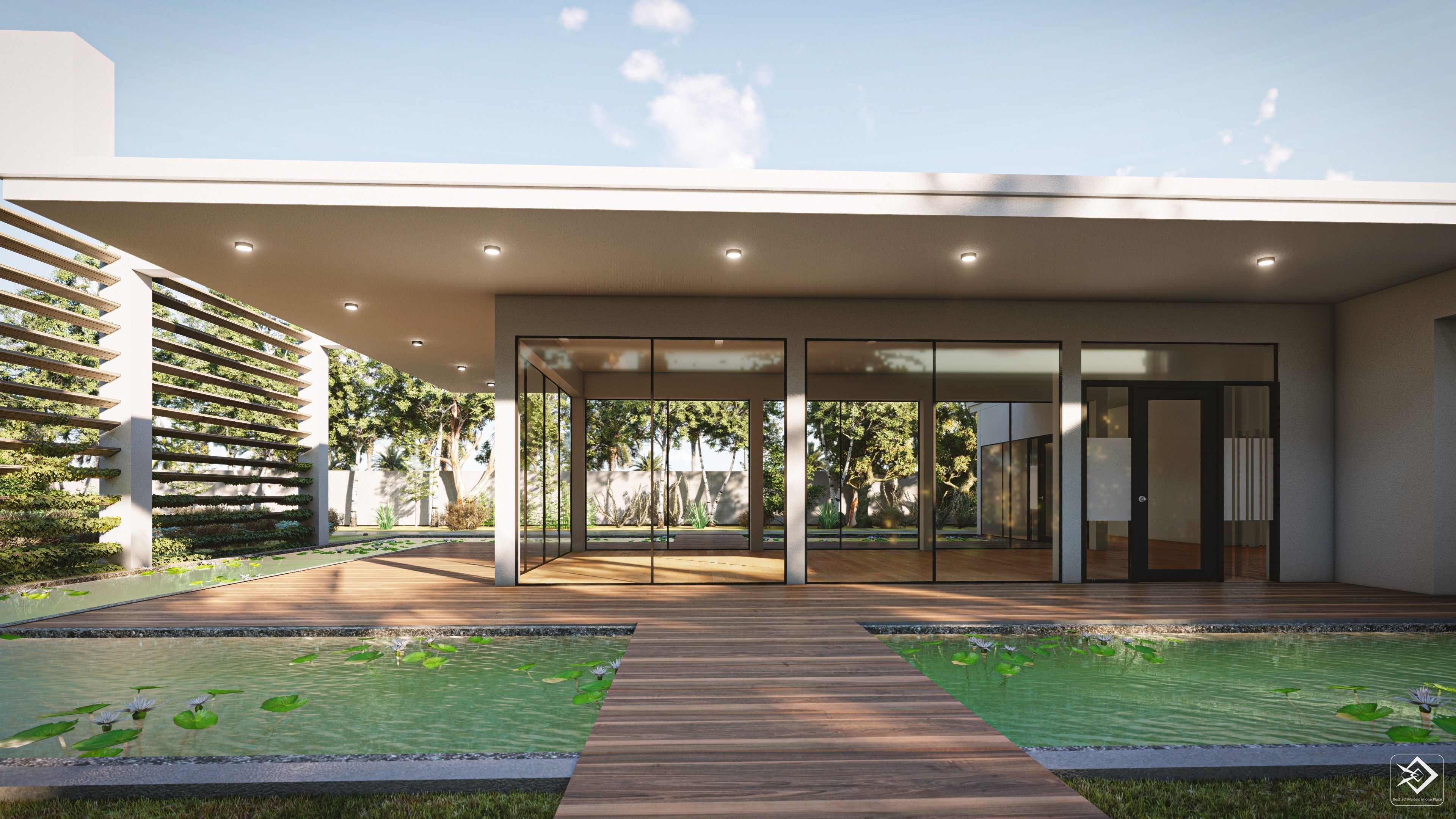 modern house 01 3D model_2