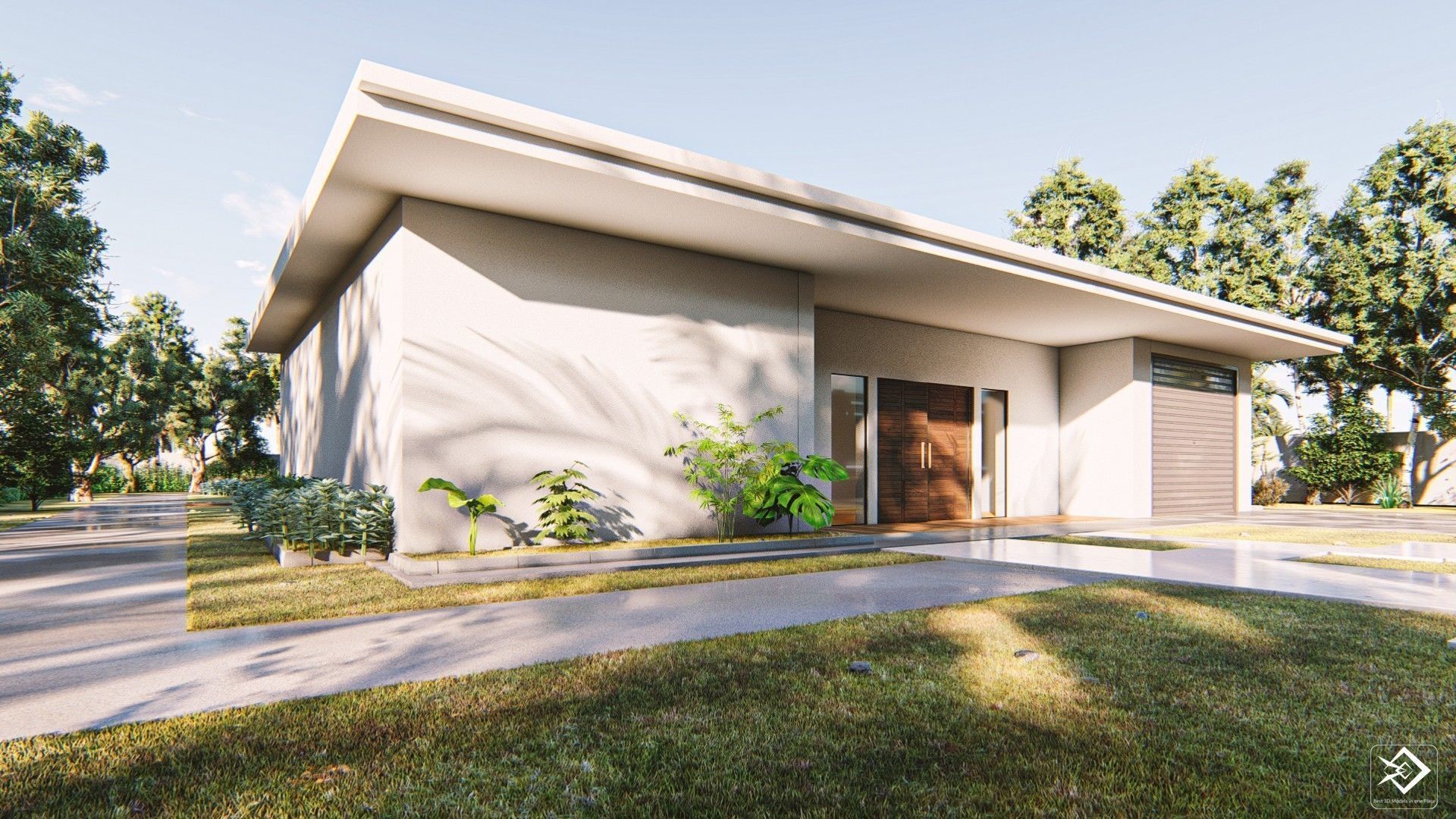 modern house 01 3D model_7