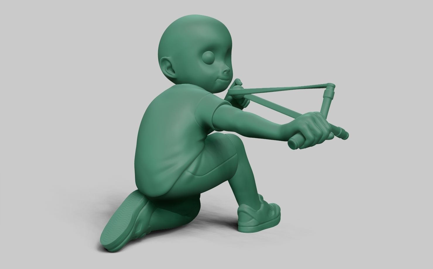 Slingshot boy 3d Printed Model 3D print model_8