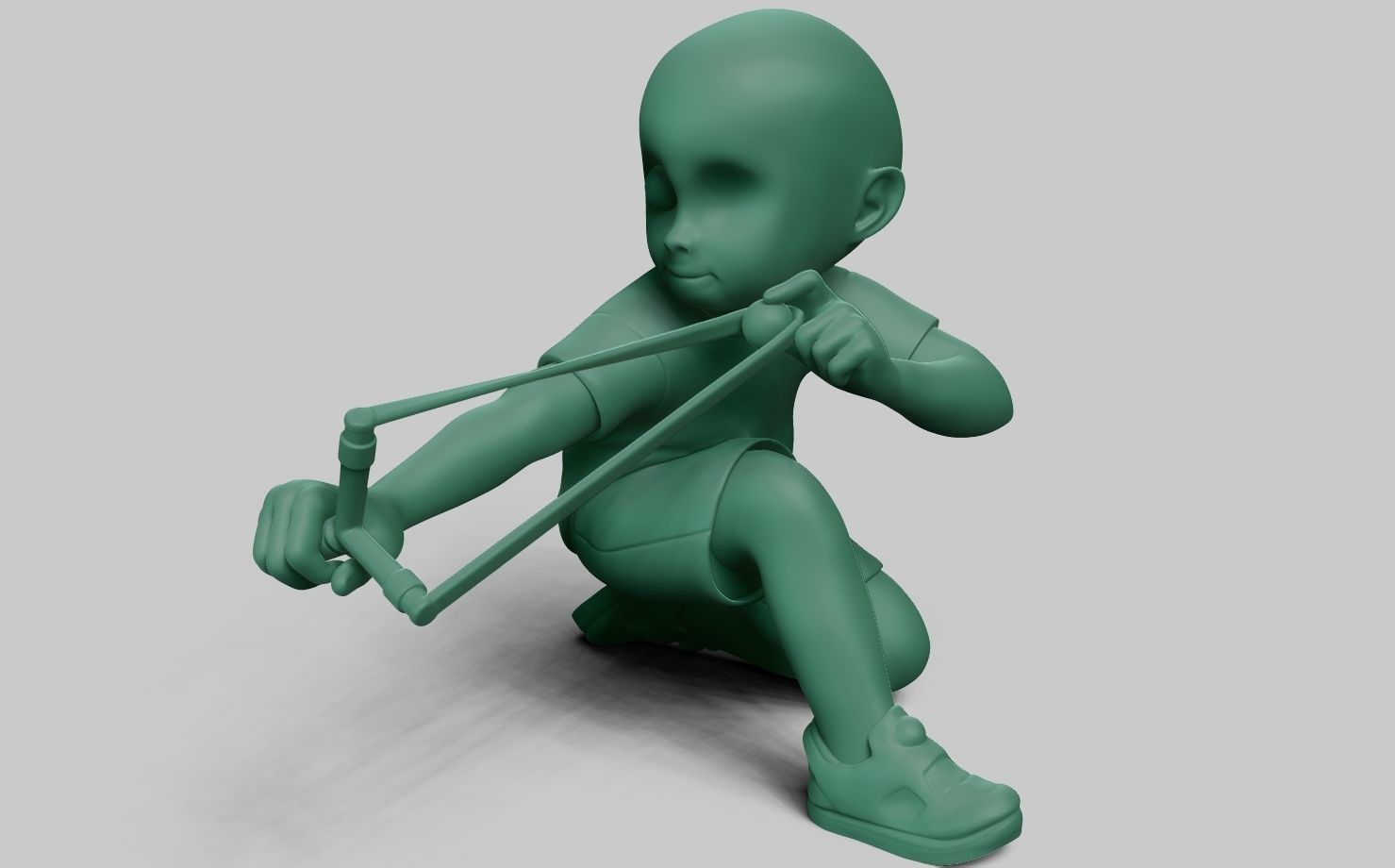 Slingshot boy 3d Printed Model 3D print model_7