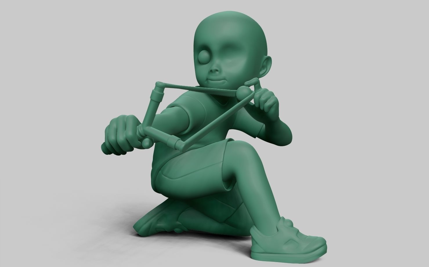 Slingshot boy 3d Printed Model 3D print model_6