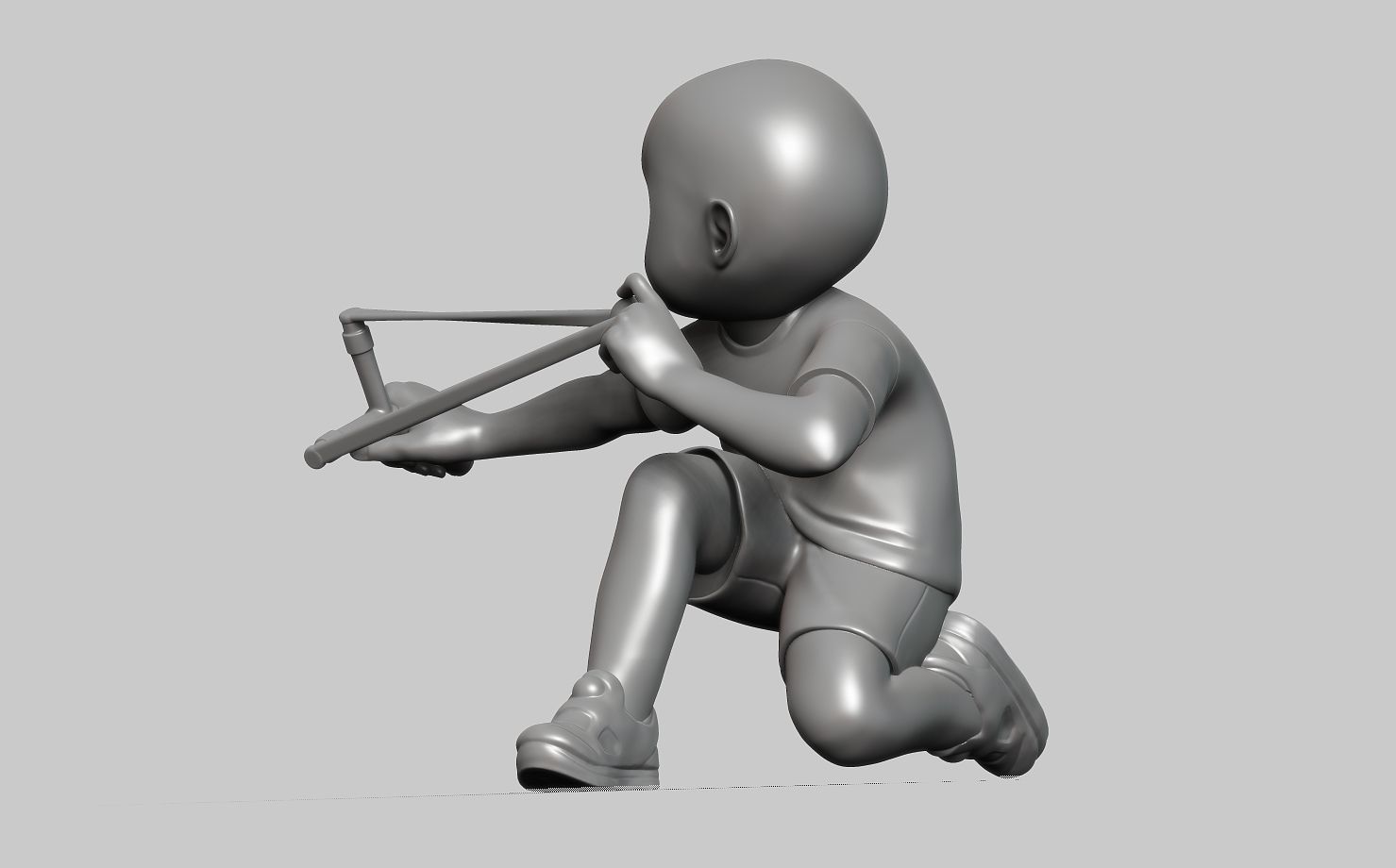 Slingshot boy 3d Printed Model 3D print model_2