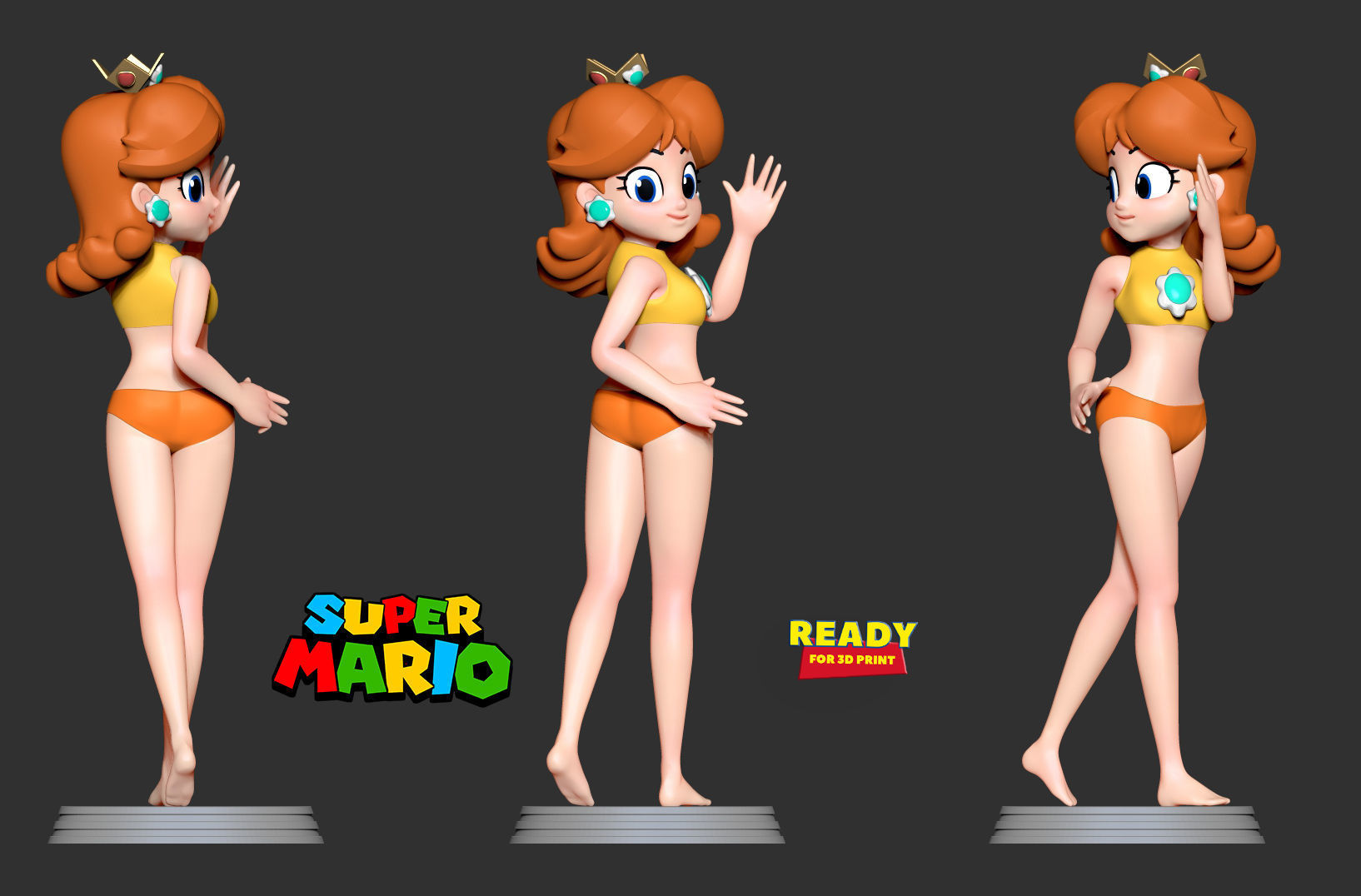 Princess Daisy 3D print model_1