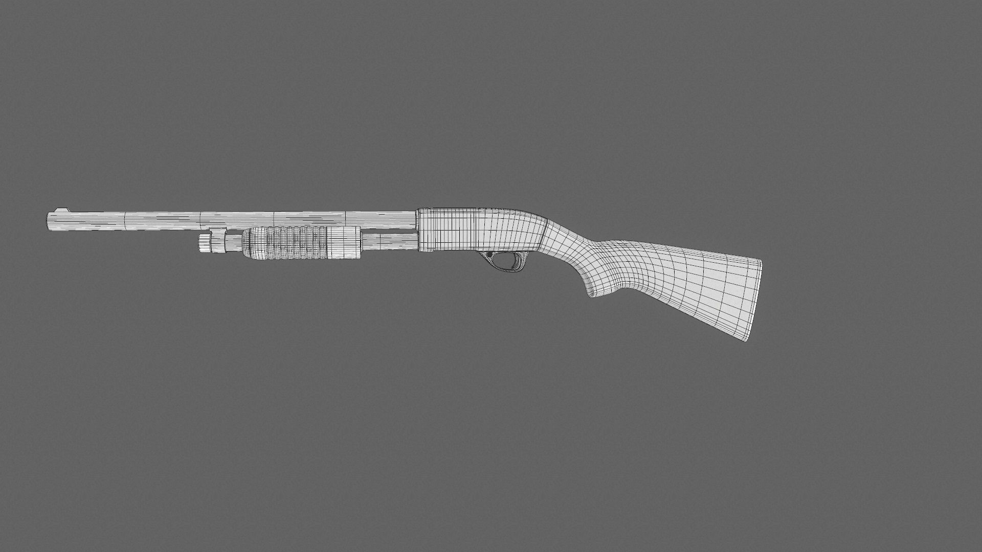 Shotgun Game Ready Low-poly 3D model_9