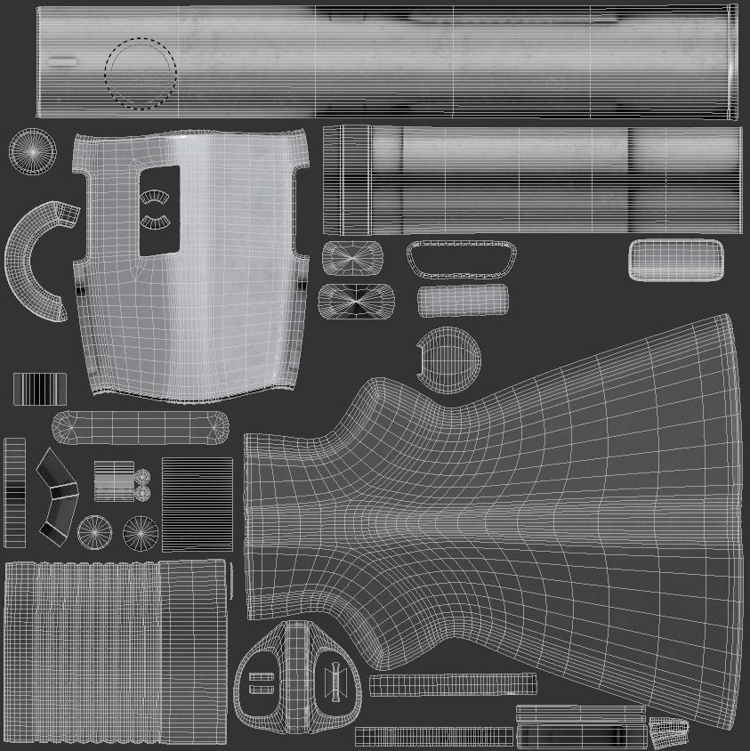 Shotgun Game Ready Low-poly 3D model_10