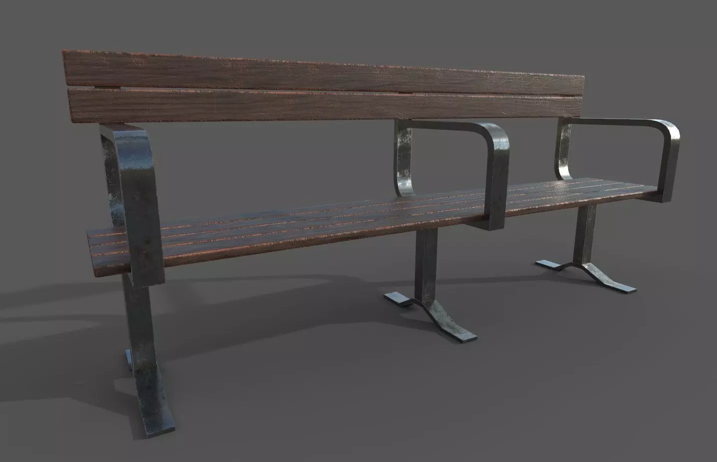 central bench Low-poly 3D model