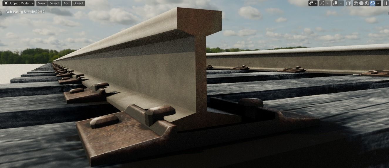 Railway Track Low Poly  Low-poly 3D model_4