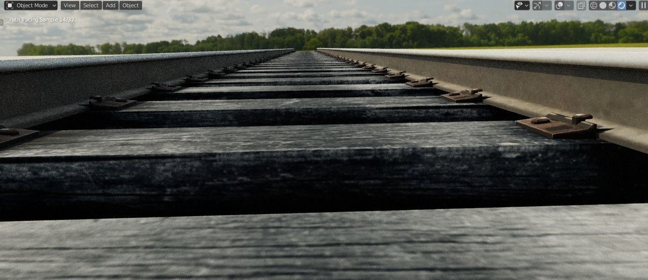 Railway Track Low Poly  Low-poly 3D model_3