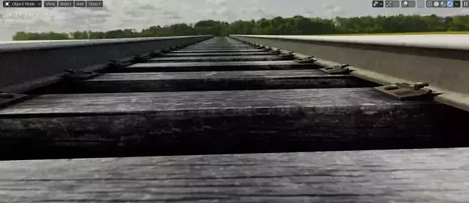 Railway Track Low Poly 