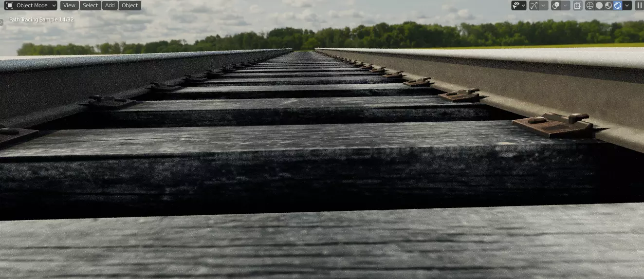 Railway Track Low Poly  Low-poly 3D model_0