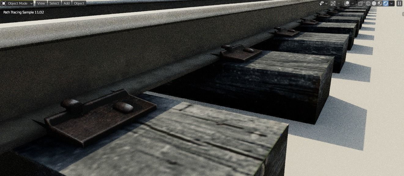 Railway Track Low Poly  Low-poly 3D model_2