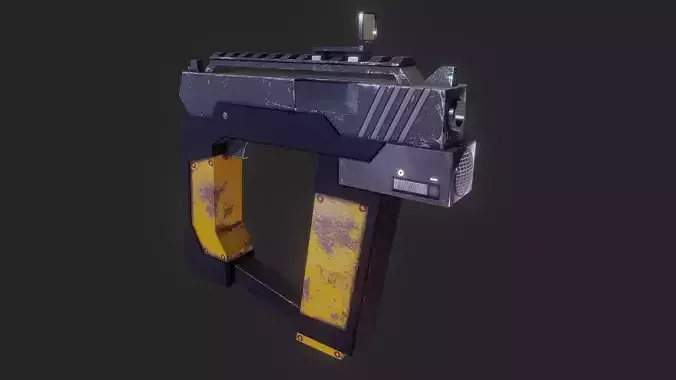 Cyberpunk sci-fi gun LowPoly Low-poly 3D model