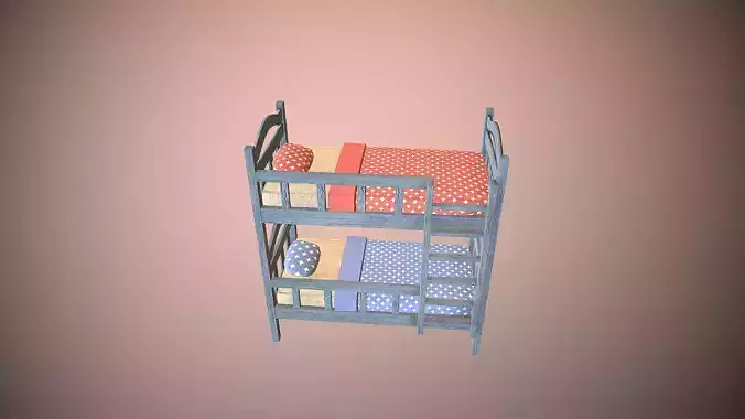 Bed lowpoly gameready sims bunk Low-poly 3D model
