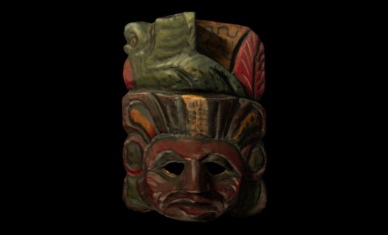 3D Scan Wooden Mayan Mask 3D model_1