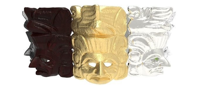 3D Scan Wooden Mayan Mask 3D model