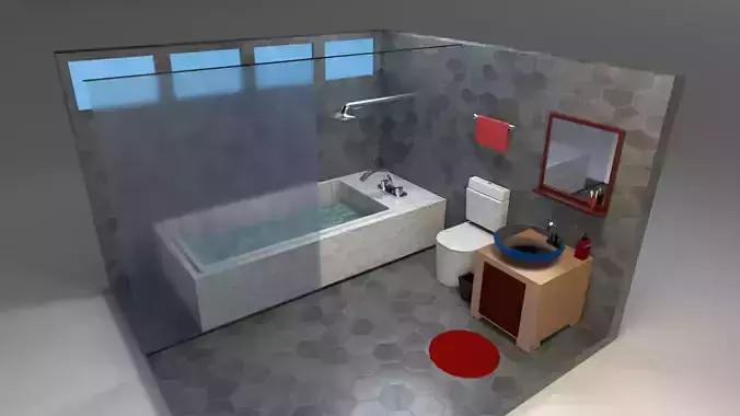 Bathroom with bathtub and toilet