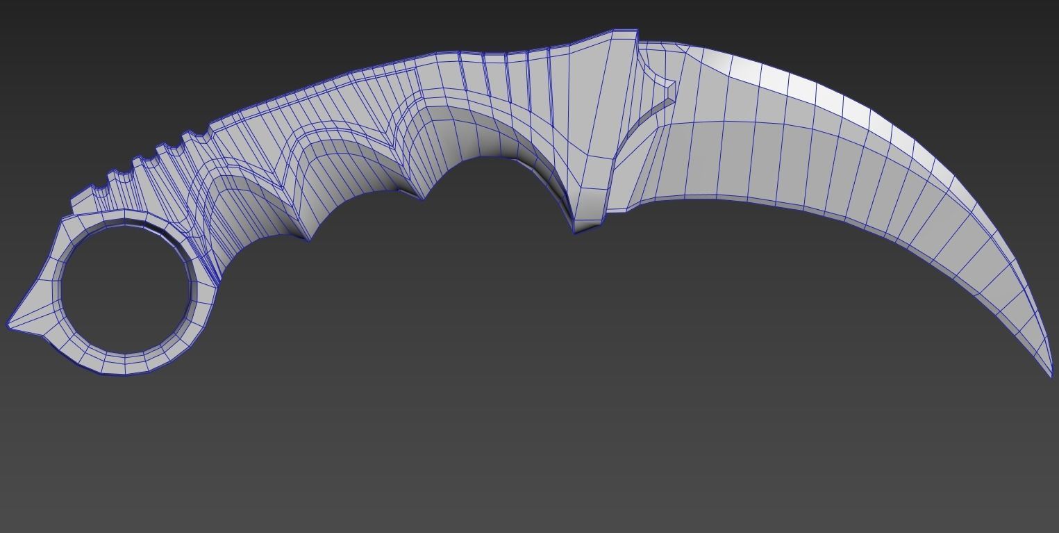 Tactical Karambit Low-poly 3D model_5