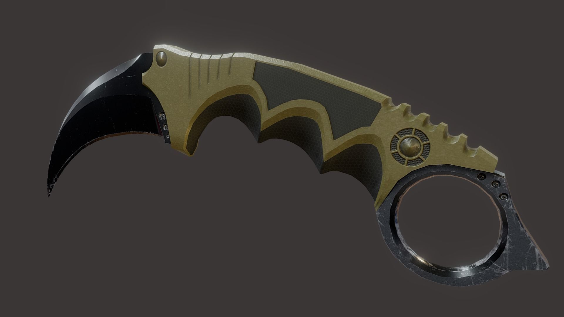 Tactical Karambit Low-poly 3D model_1