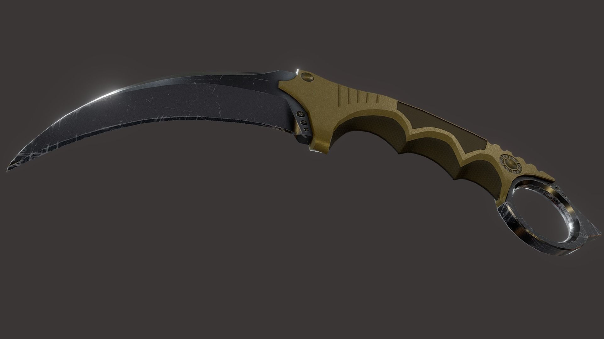 Tactical Karambit Low-poly 3D model_4