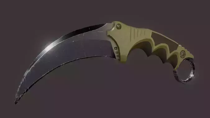 Tactical Karambit Low-poly 3D model