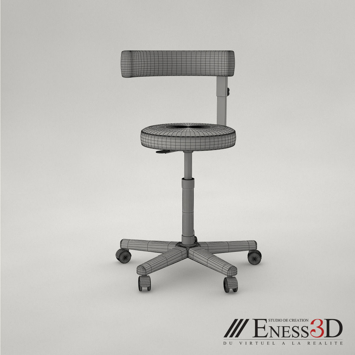 Pro - Examination Stool 3D model_4