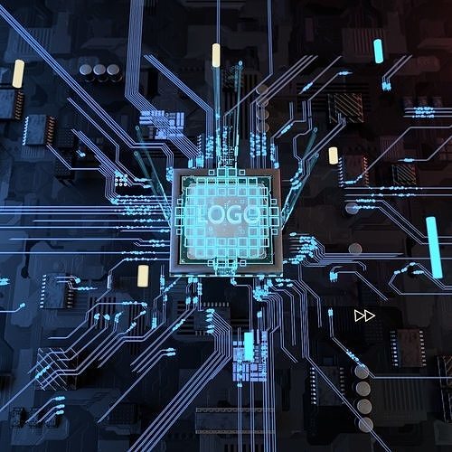 Technology chip charging 3D model