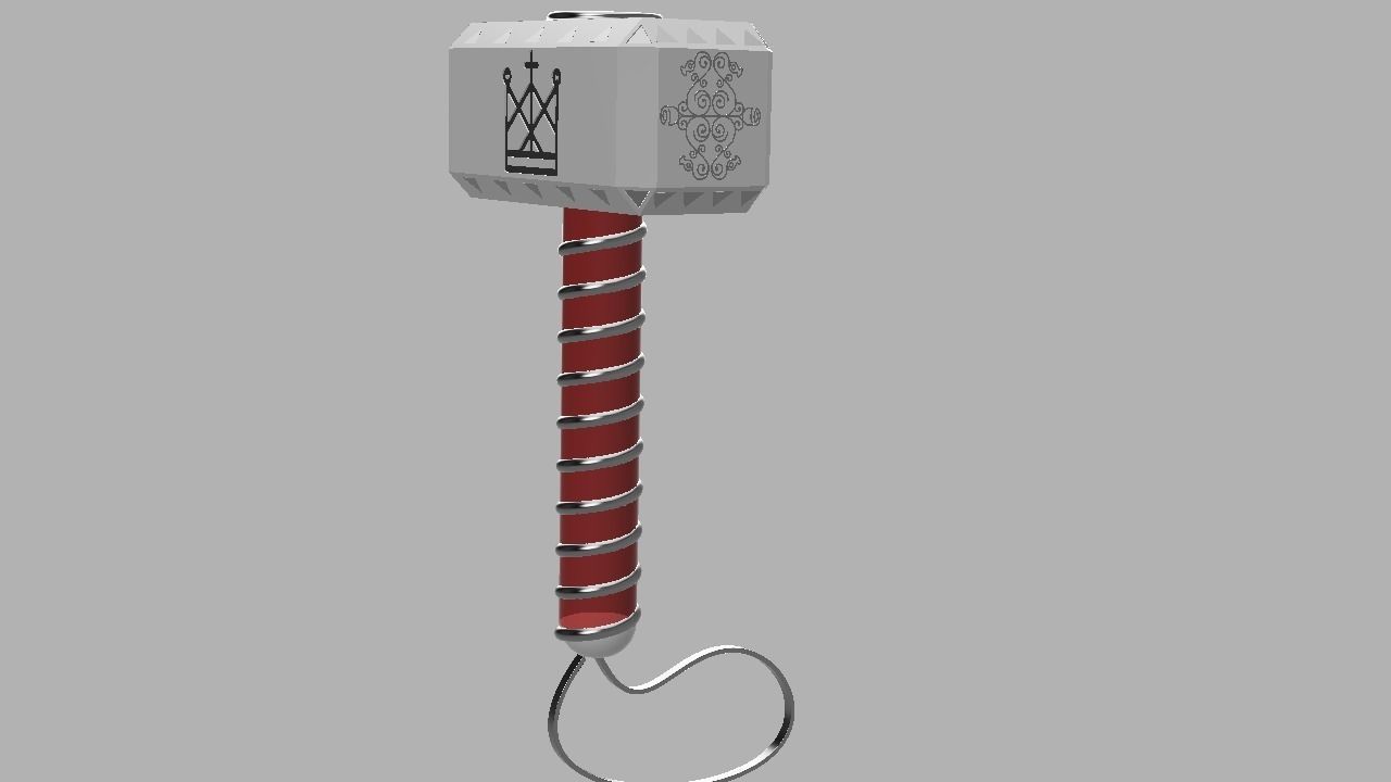 Mjolnir thor hammer 3D model_2