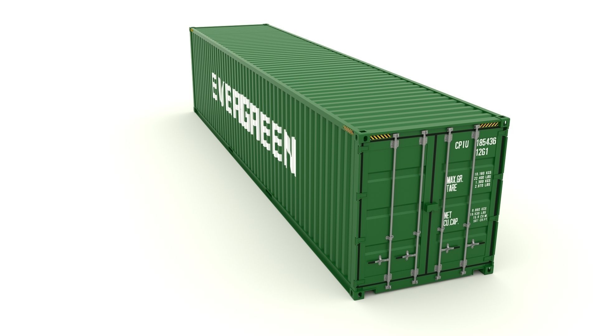 Shipping Container Evergreen 3D model_5