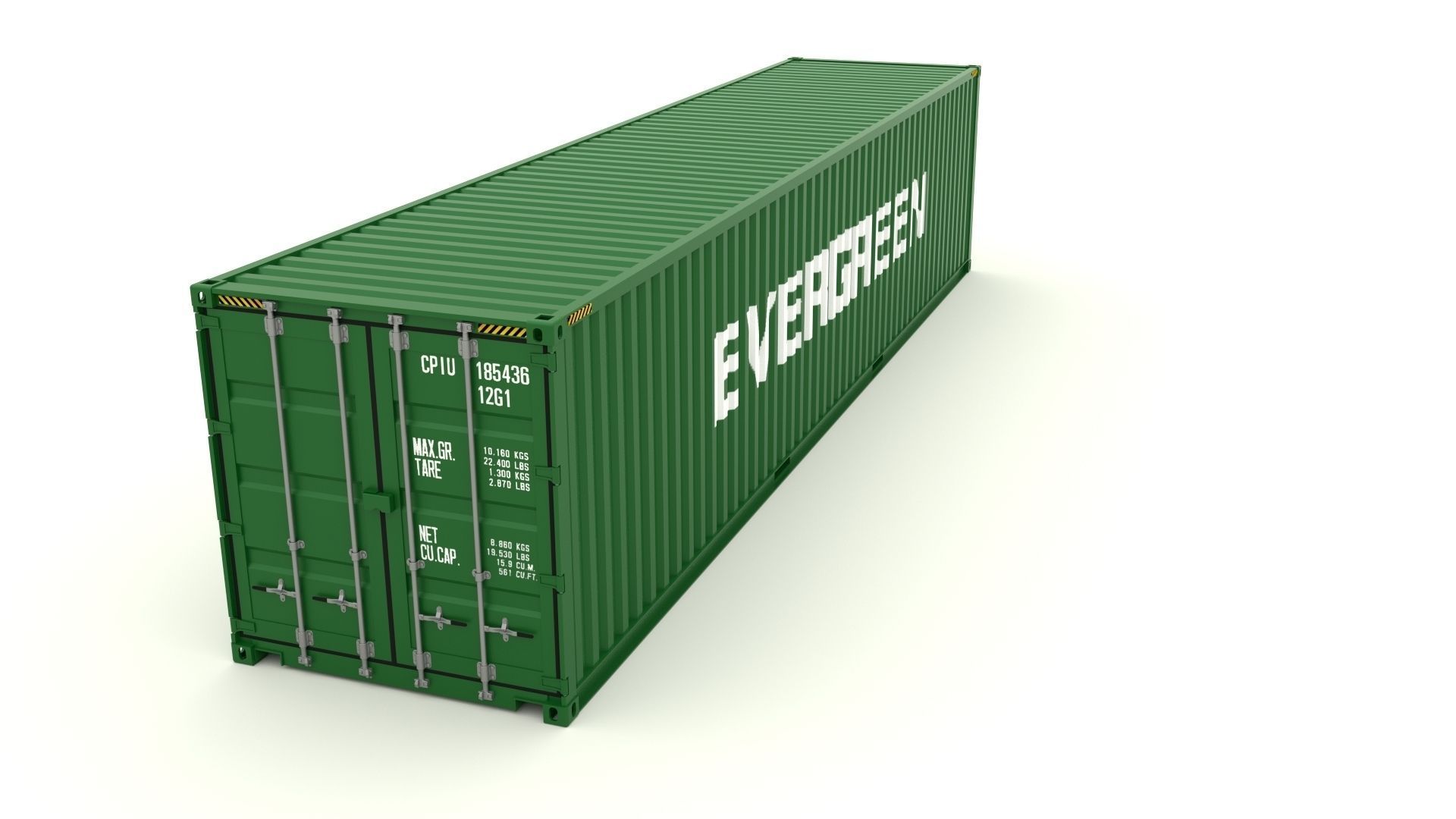 Shipping Container Evergreen 3D model_6