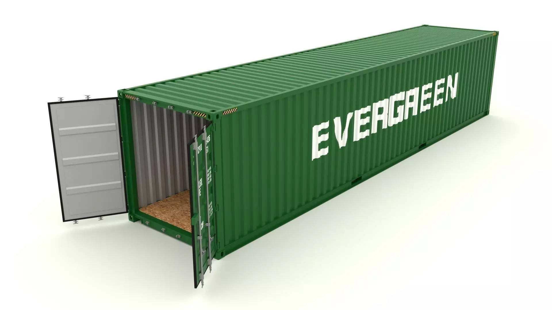 Shipping Container Evergreen 3D model_0