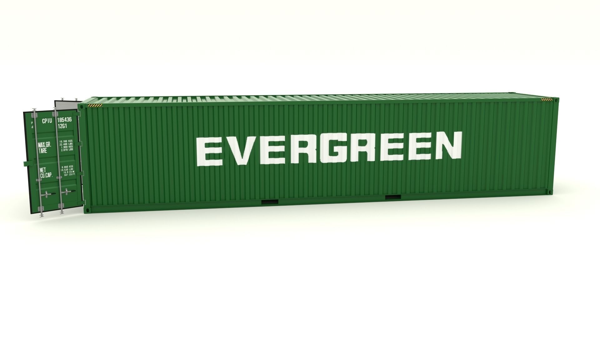 Shipping Container Evergreen 3D model_7