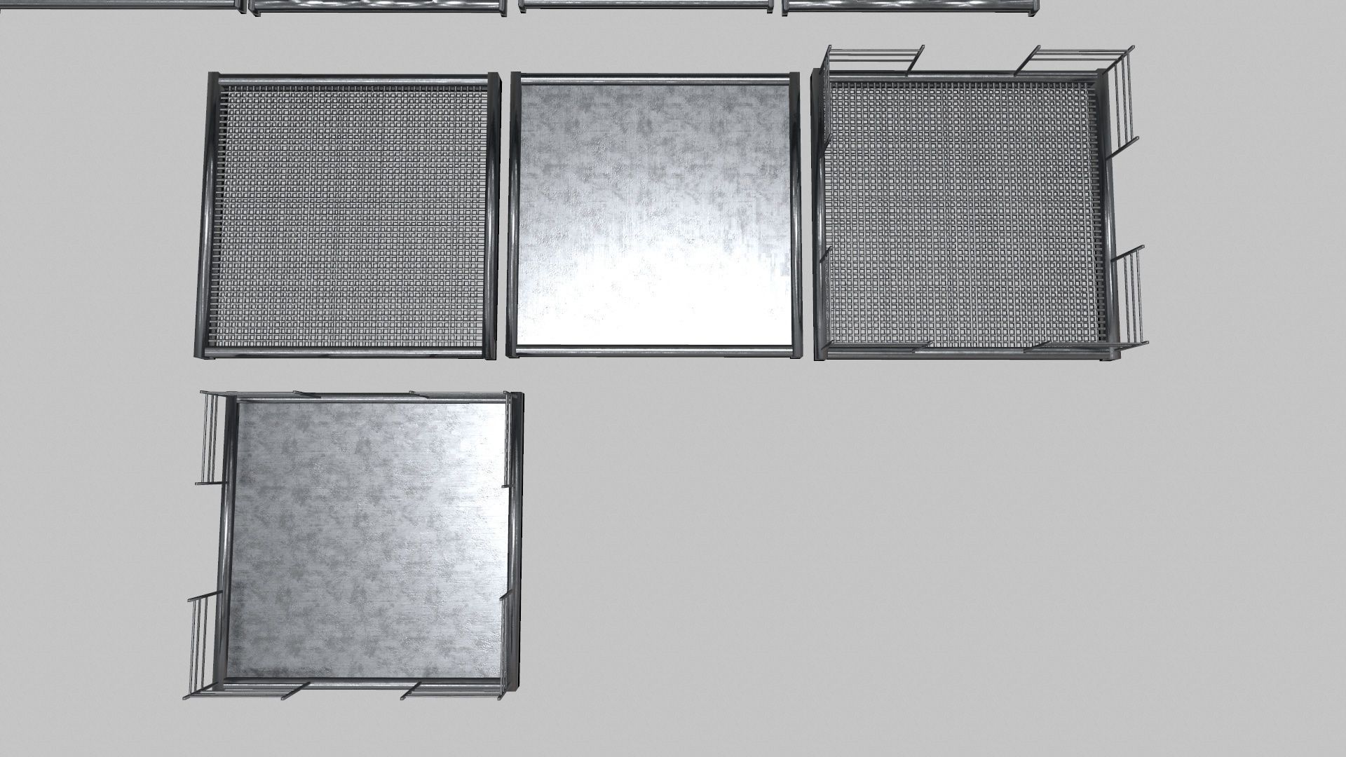 Stair Set of metal racks Low-poly 3D model_11