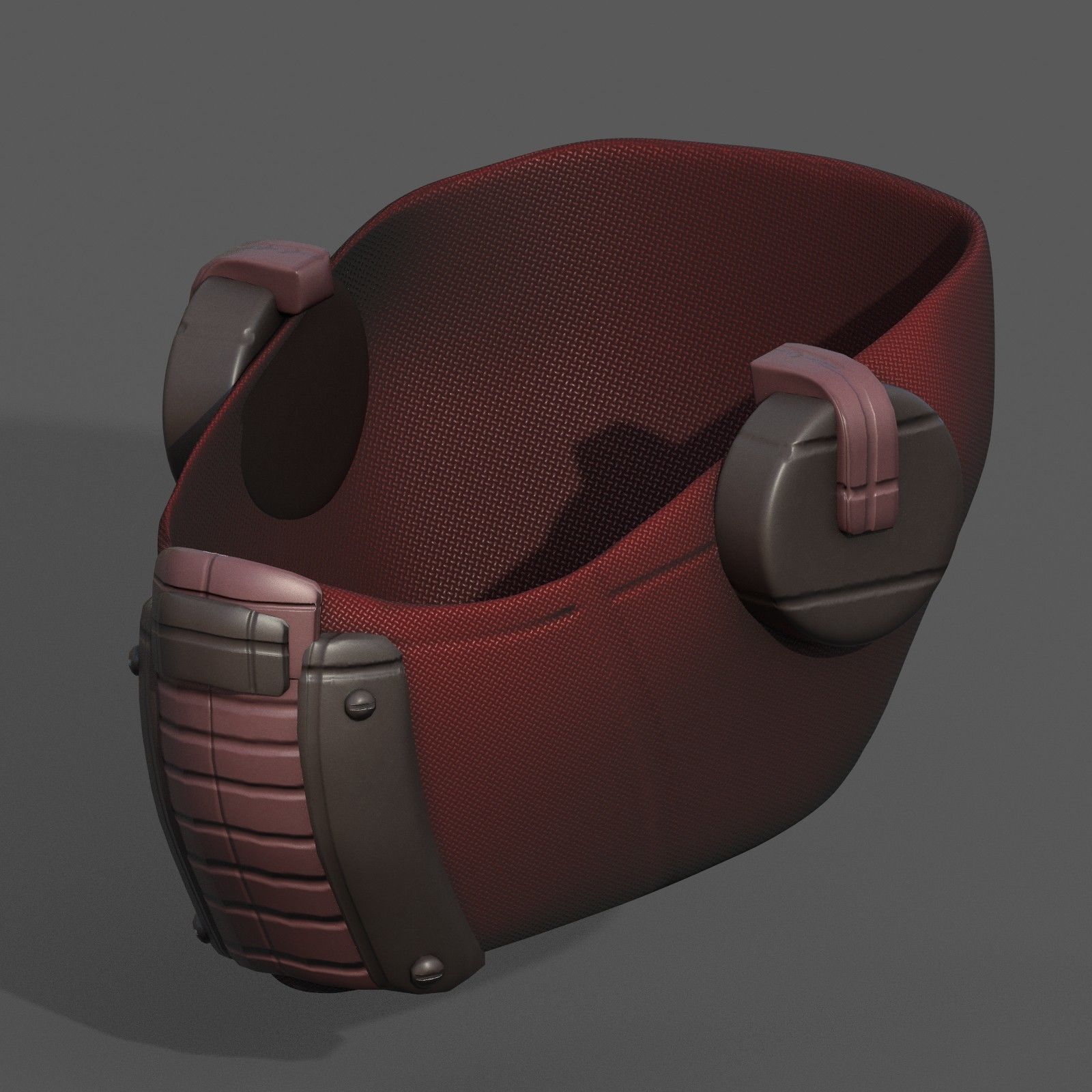 Gas mask helmet scifi futuristic respirator  Low-poly 3D model_4