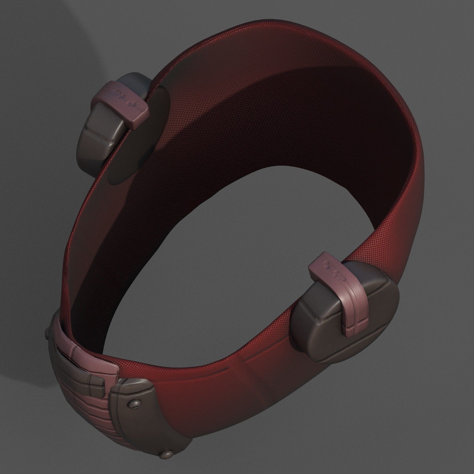 Gas mask helmet scifi futuristic respirator  Low-poly 3D model_5