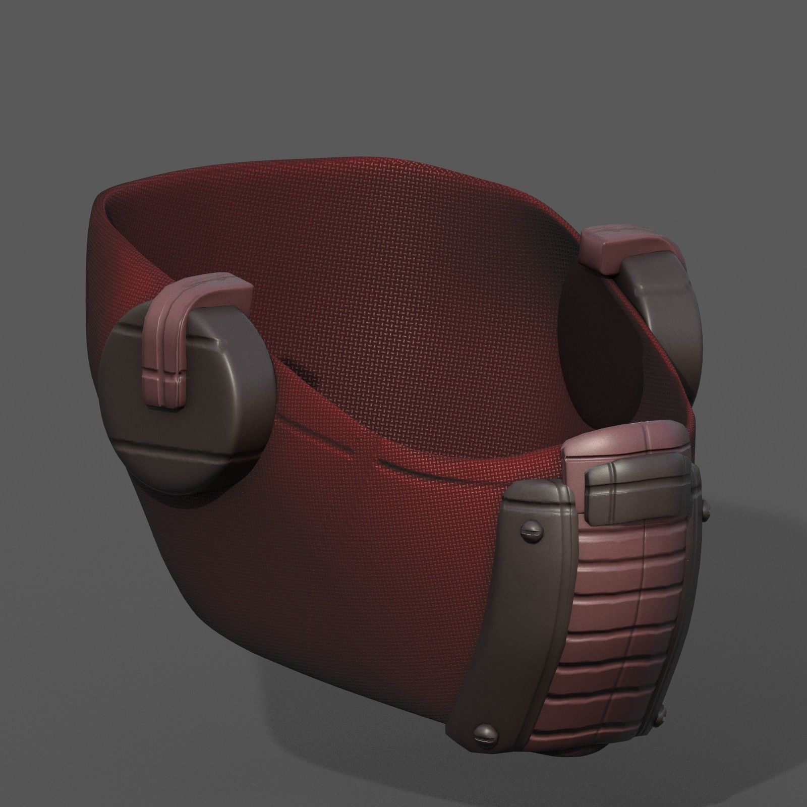 Gas mask helmet scifi futuristic respirator  Low-poly 3D model_3