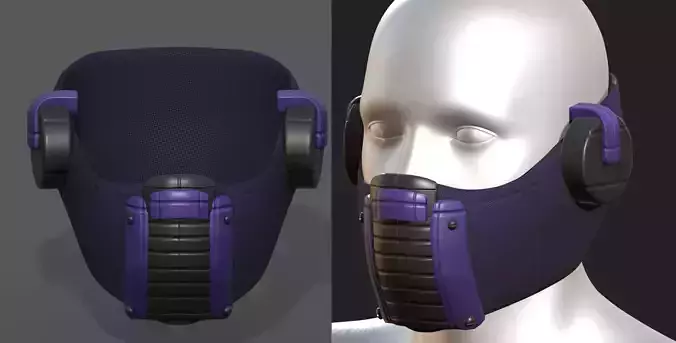 Gas mask respirator scifi futuristic 3d model 