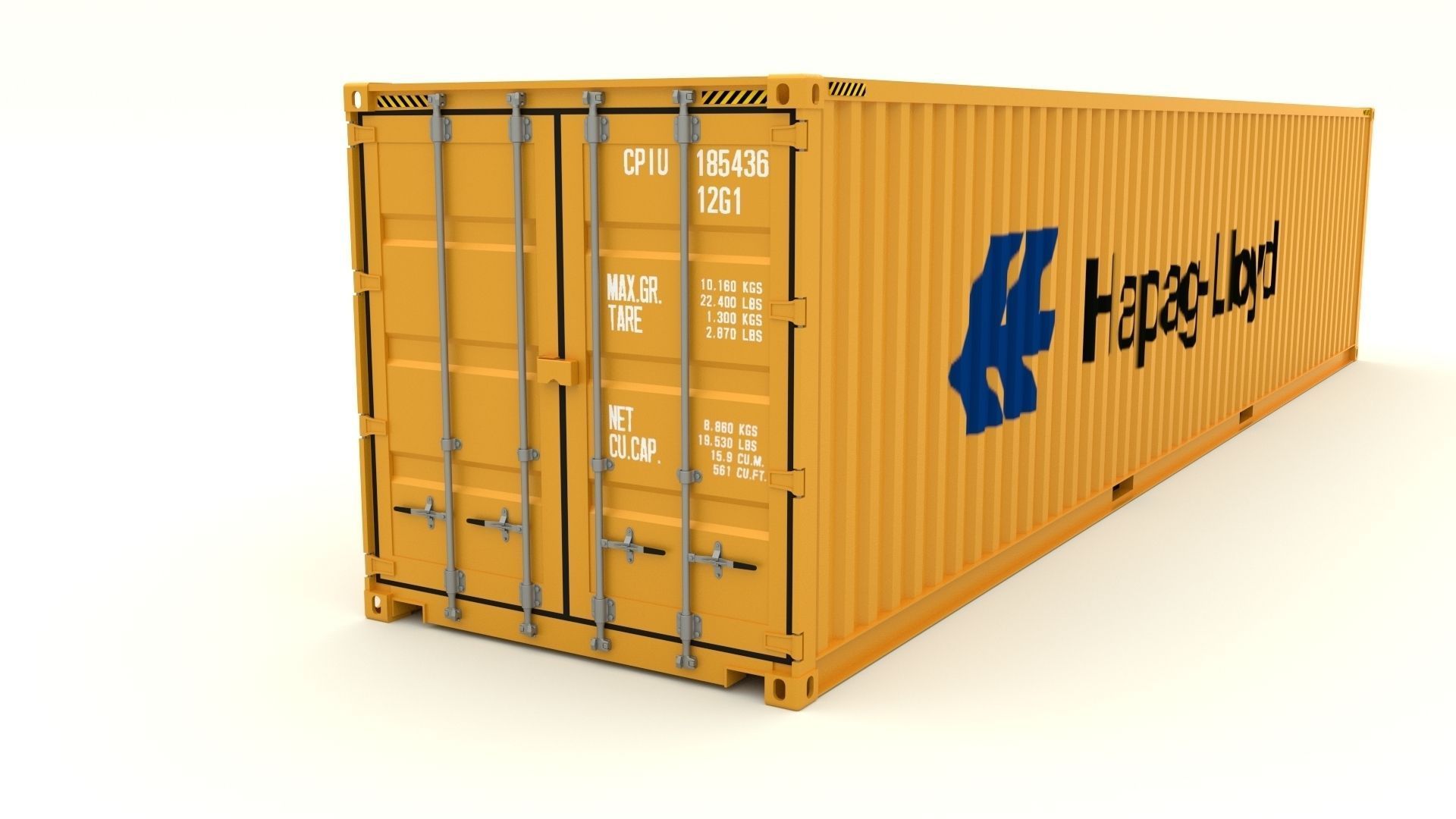 Shipping container Hapag LLoyd 3D model_11