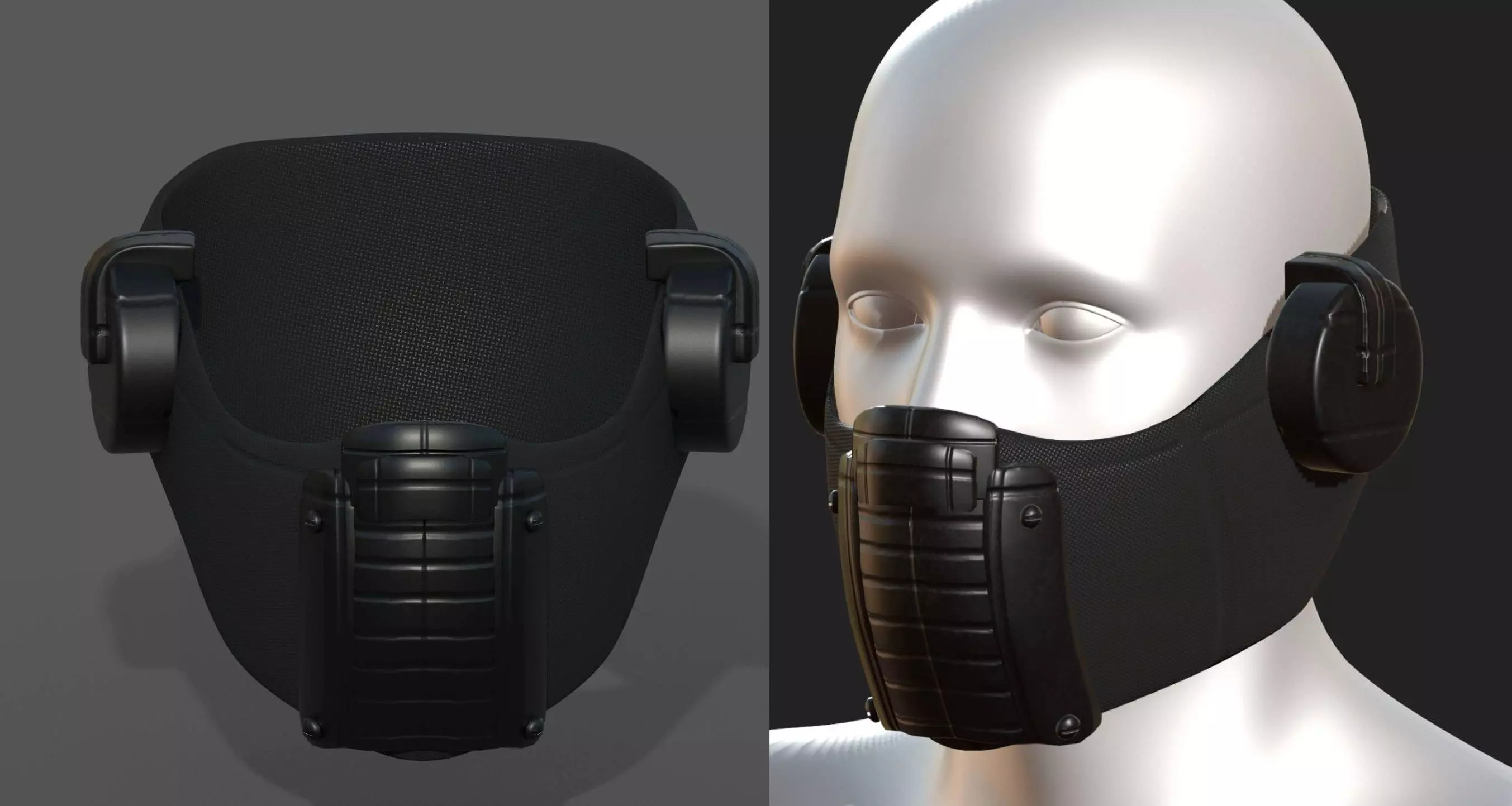 Helmet scifi fantasy futuristic gas mask  Low-poly 3D model_0