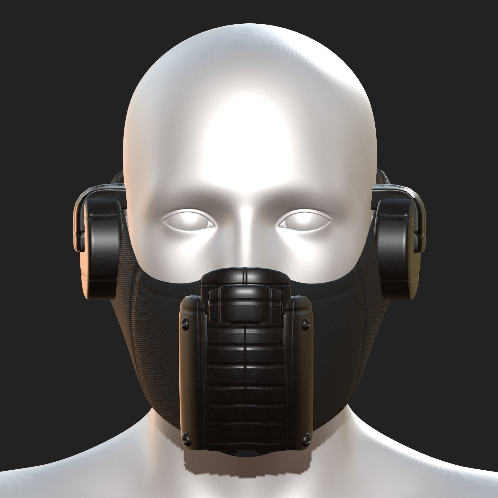 Helmet scifi fantasy futuristic gas mask  Low-poly 3D model_3