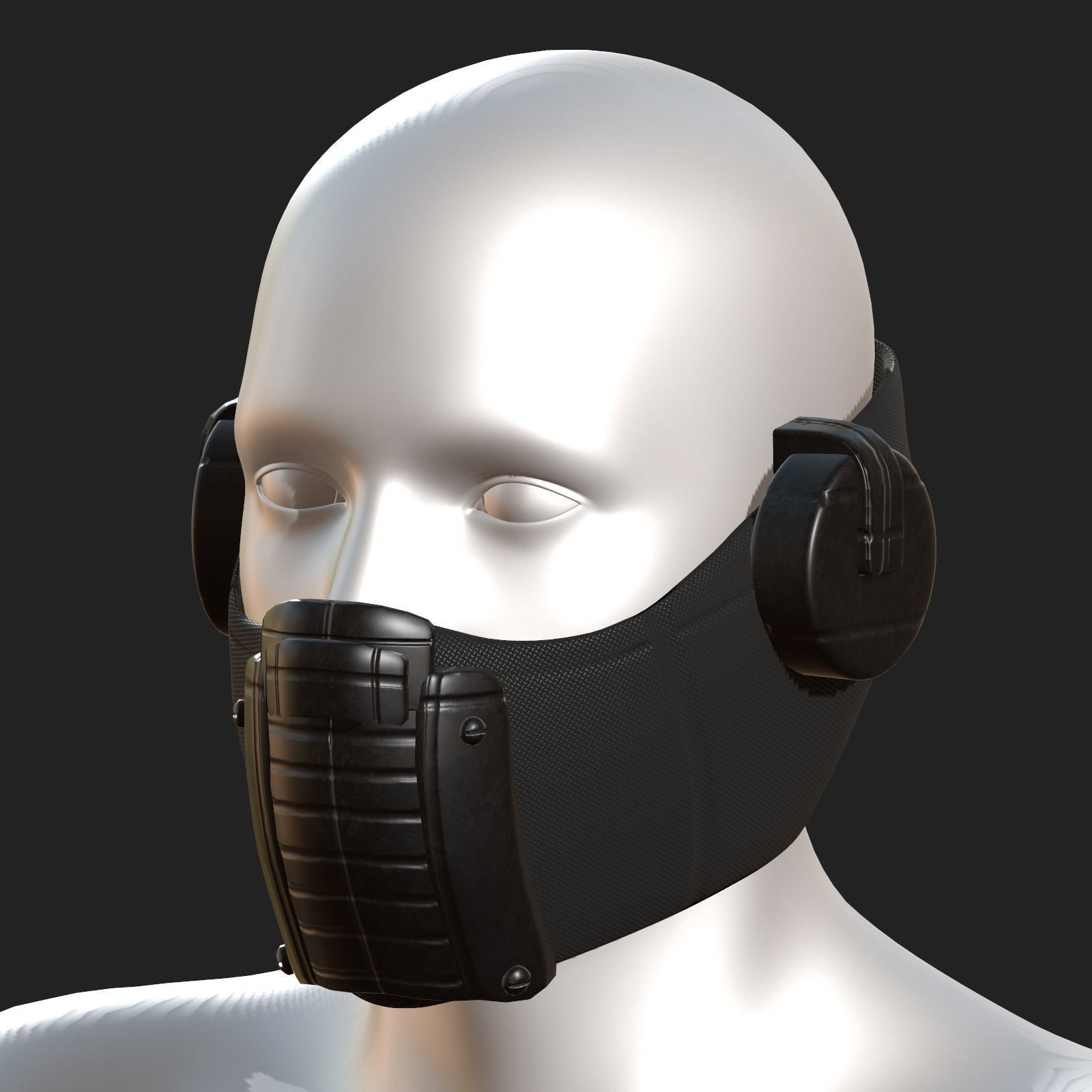 Helmet scifi fantasy futuristic gas mask  Low-poly 3D model_8