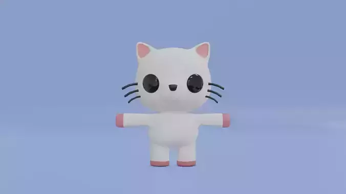 Kawaii cute white cat