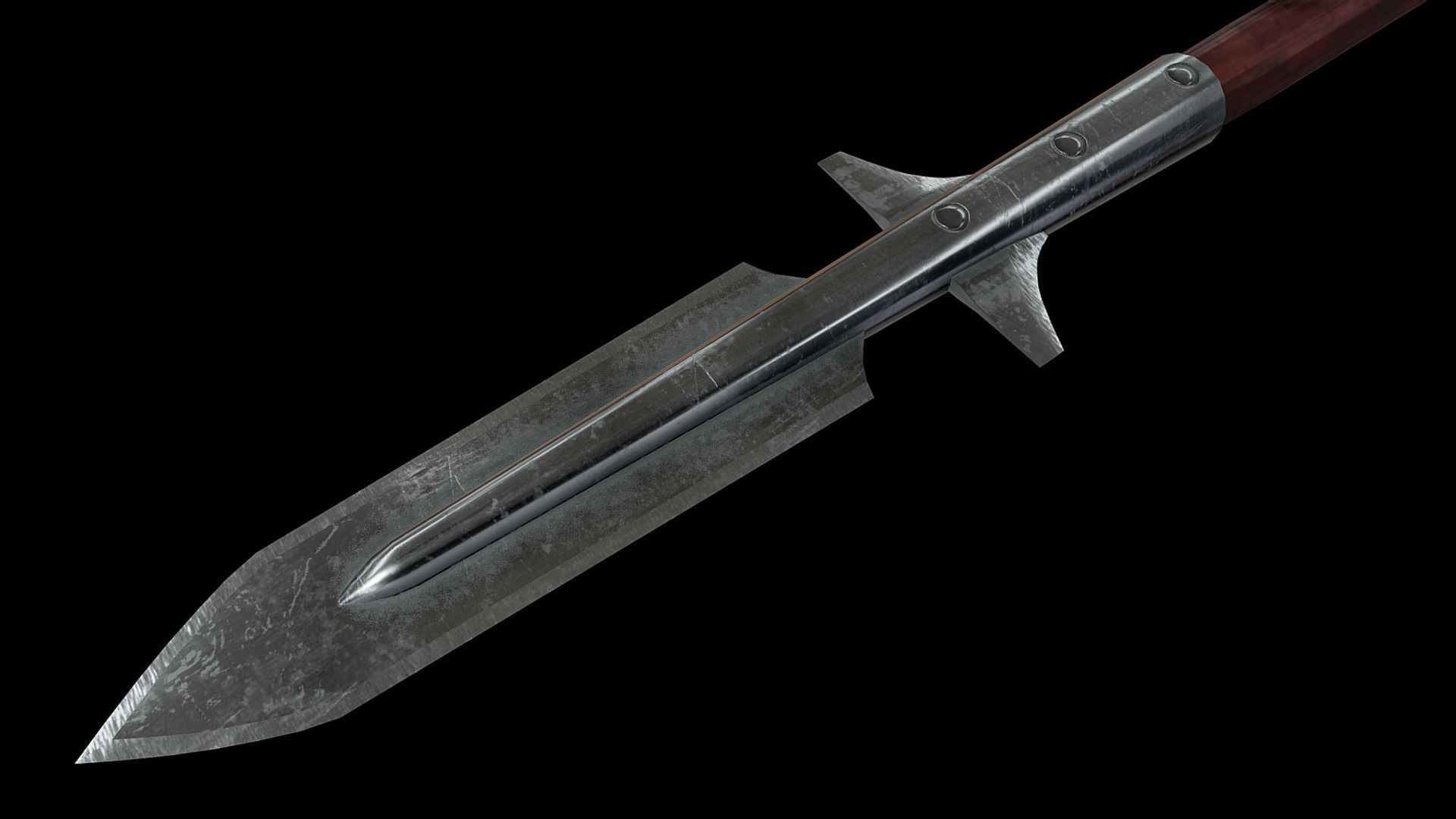 Viking Spear Low-poly 3D model_2