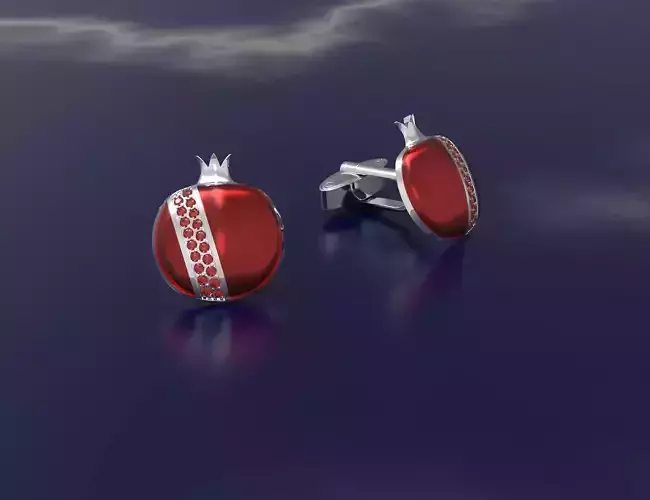 Pomegranate cufflinks 3D print model