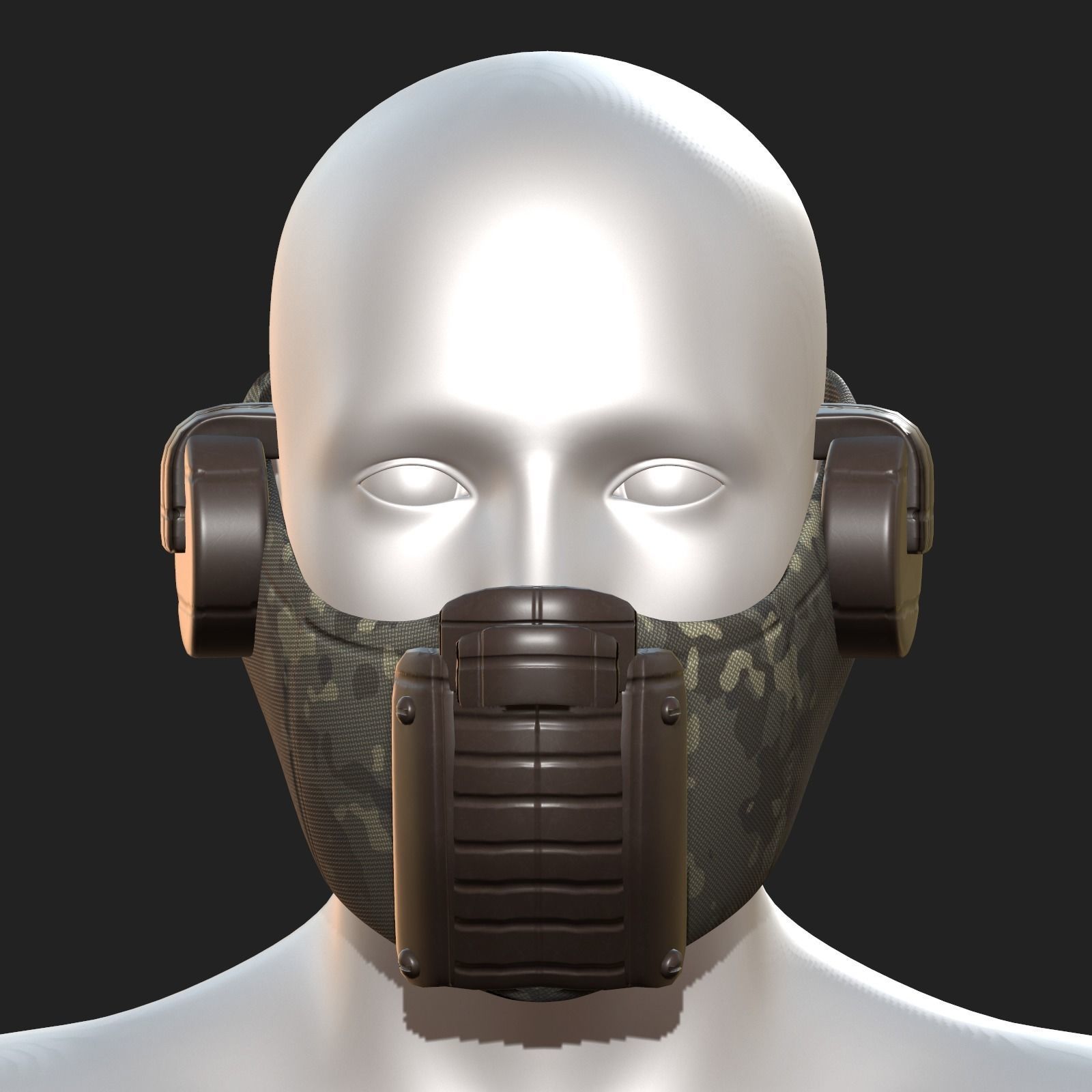 Gas mask respirator helmet scifi fantasy futuristic Low-poly 3D model_8